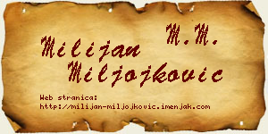 Milijan Miljojković vizit kartica